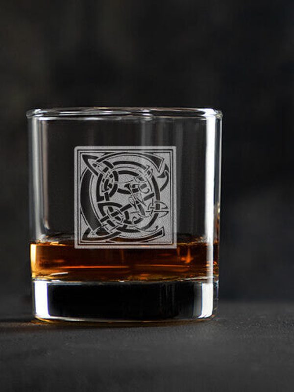 Celtic Monogram : Rocks Glasses - Engraved