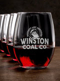 Christmas Coal Company : Stemless Wine Glasses - Engraved