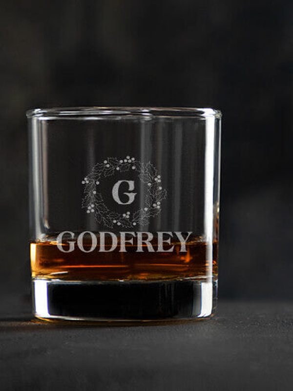 Christmas Monogram : Rocks Glasses - Engraved