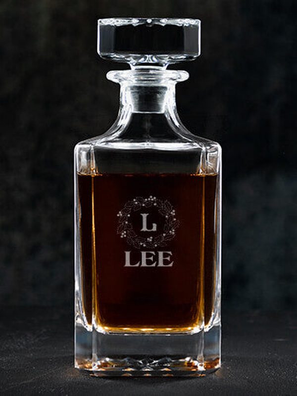 Christmas Monogram : Whiskey Decanter - Engraved