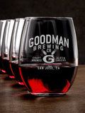 Classic Brewing Company : Stemless Wine Glasses - Engraved