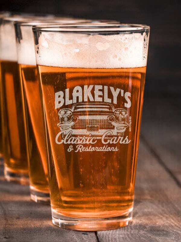 Classic Cars BP : Pint Glasses - Engraved