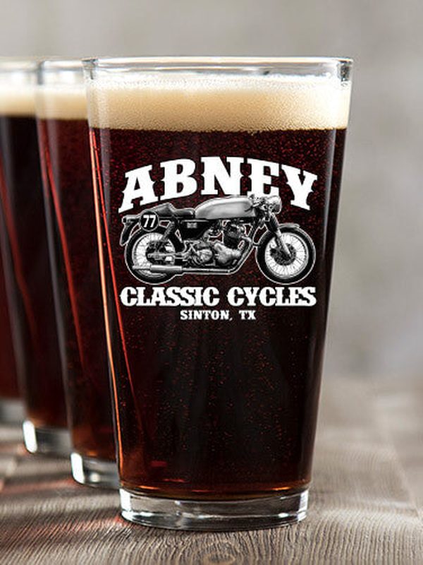 Classic Cycles : Pint Glasses - Color Printed