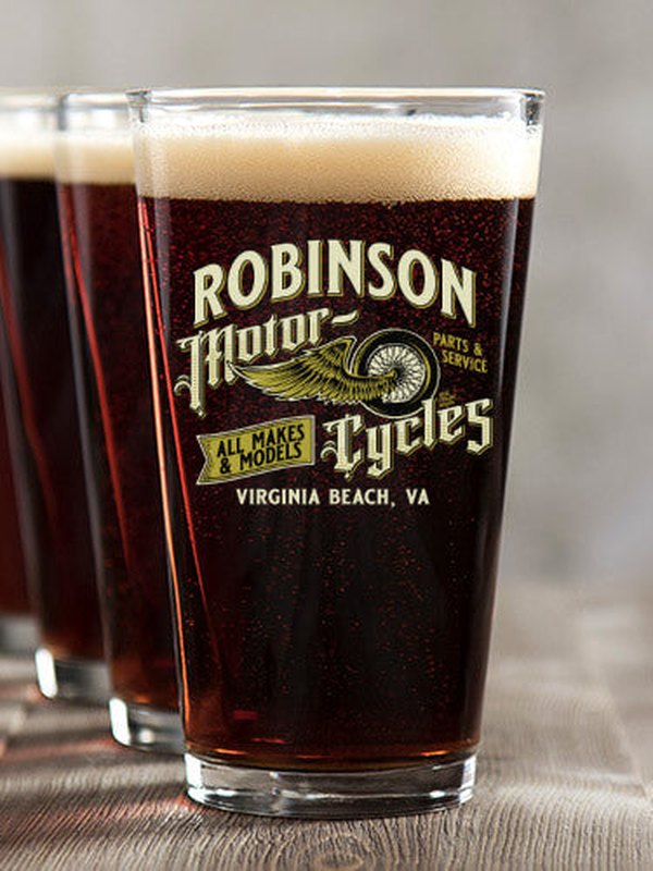 Classic Motorcycles : Pint Glasses - Color Printed