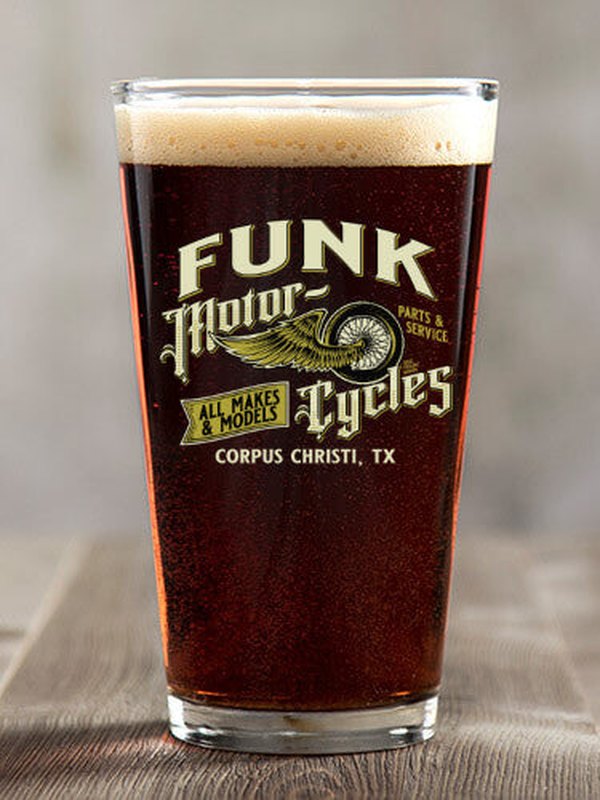 Classic Motorcycles : Pint Glasses - Color Printed