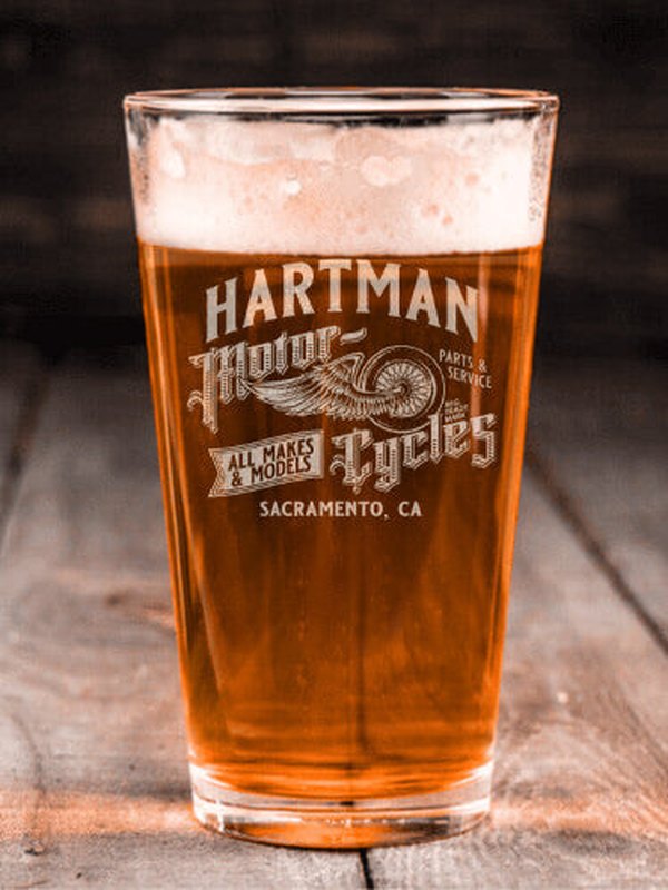 Classic Motorcycles : Pint Glasses - Engraved