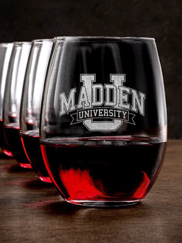 Classic University : Stemless Wine Glasses - Engraved