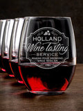 Classic Wine Tasting Services : Stemless Wine Glasses - Engraved