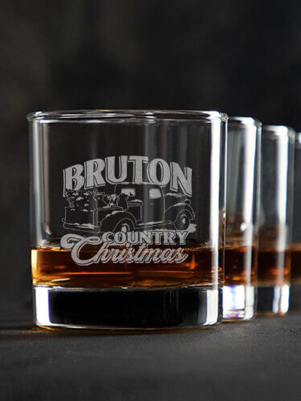Country Christmas : Rocks Glasses - Engraved