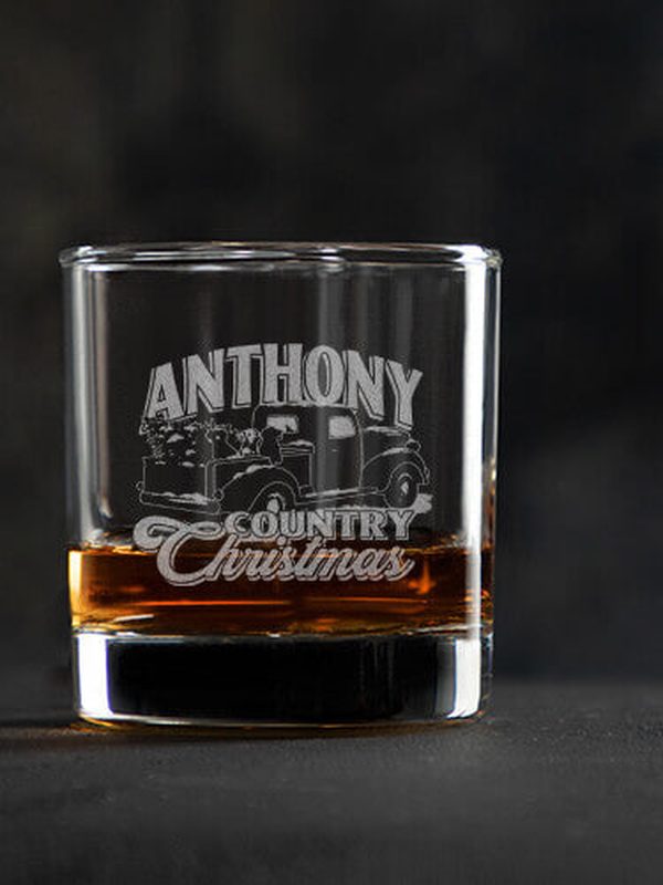 Country Christmas : Rocks Glasses - Engraved