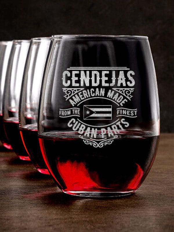 Cuban Parts : Stemless Wine Glasses - Engraved