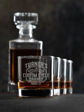 Custom Cycle Garage : Decanter Rocks Glass Gift Sets - Engraved