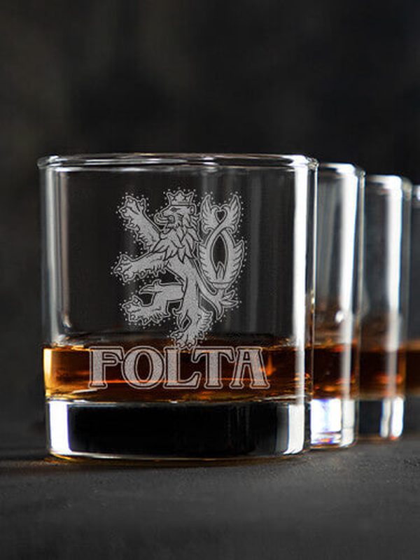Czech Lion : Rocks Glasses - Engraved