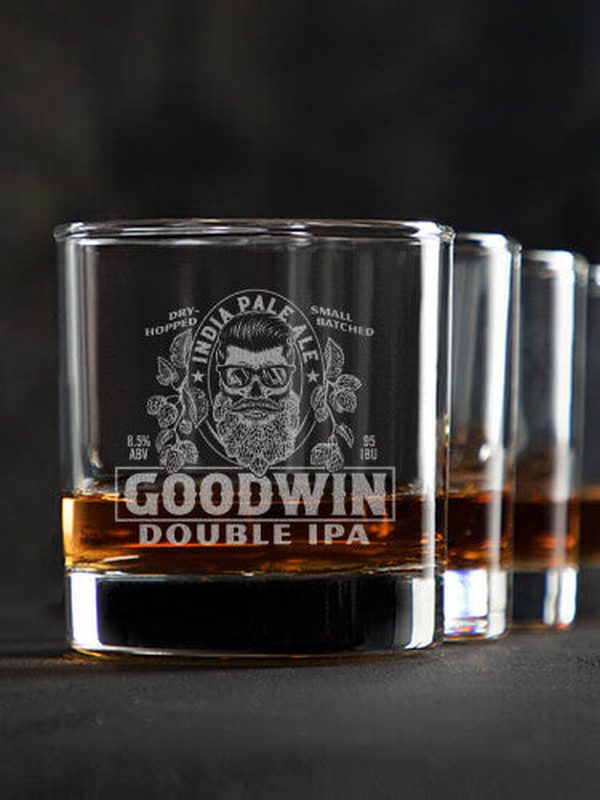 Double IPA : Rocks Glasses - Engraved