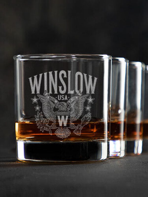 Eagle Monogram : Rocks Glasses - Engraved