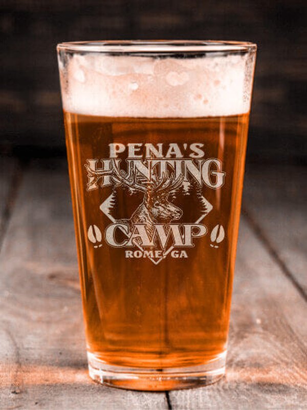 Elk Hunting Camp : Pint Glasses - Engraved