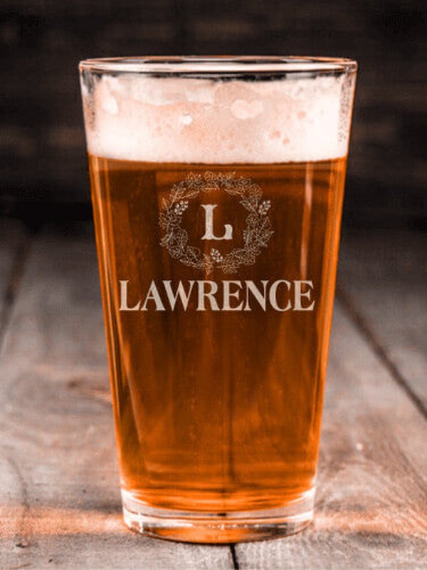 Fall Monogram : Pint Glasses - Engraved