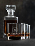 Fall Monogram : Decanter Rocks Glass Gift Sets - Engraved