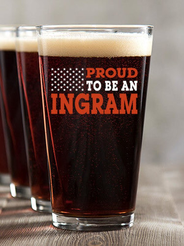 Family Flag : Pint Glasses - Color Printed