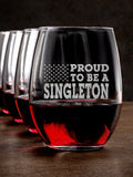 Family Flag : Stemless Wine Glasses - Engraved