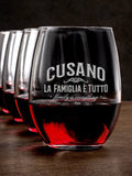Family Is Everything : Stemless Wine Glasses - Engraved