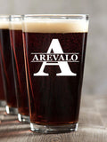 Family Monogram : Pint Glasses - Color Printed