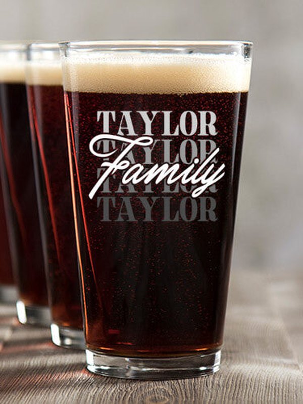 Family Repeat : Pint Glasses - Color Printed