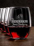 Family Thanksgiving : Stemless Wine Glasses - Engraved