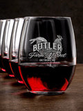 Farm Market : Stemless Wine Glasses - Engraved