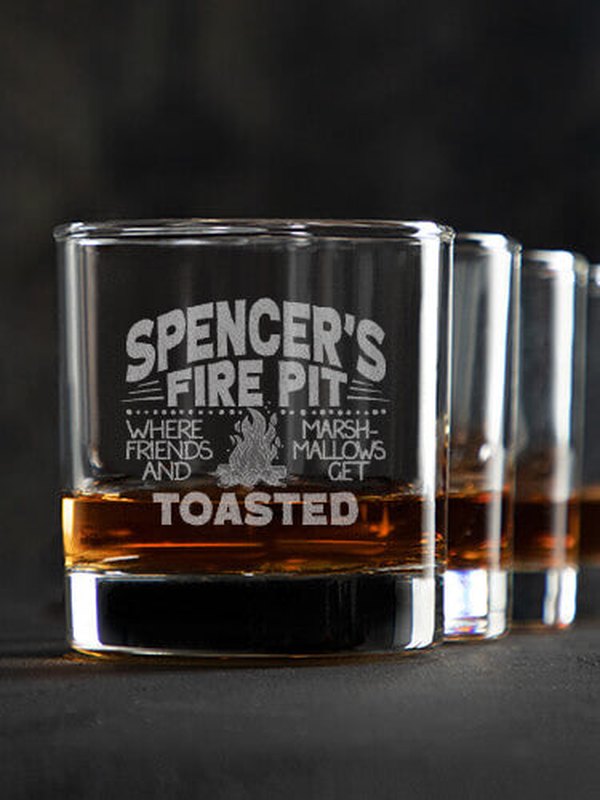 Fire Pit : Rocks Glasses - Engraved