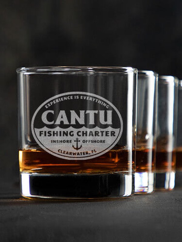 Fishing Charter : Rocks Glasses - Engraved