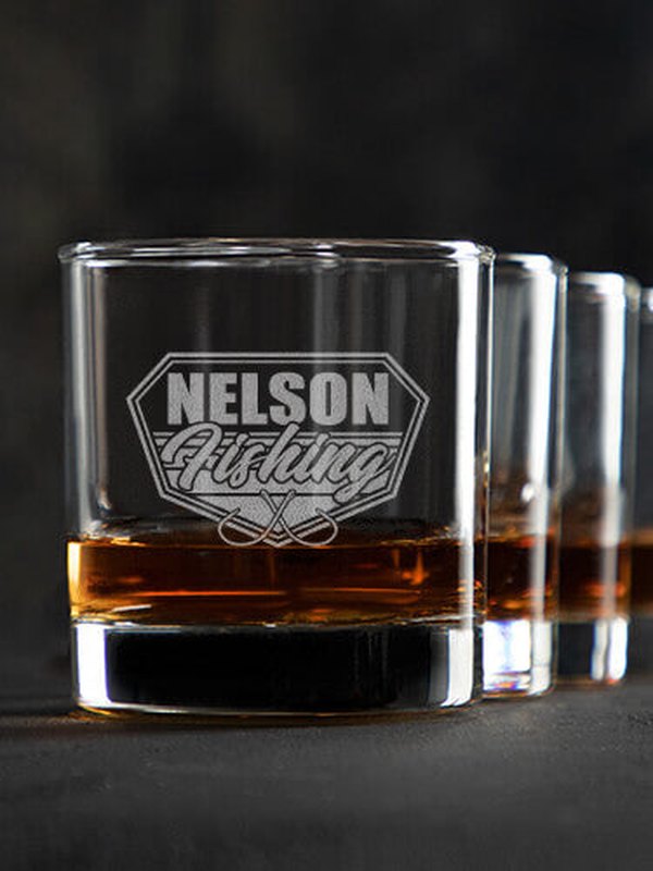 Fishing : Rocks Glasses - Engraved