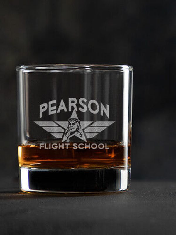 Flight School : Rocks Glasses - Engraved