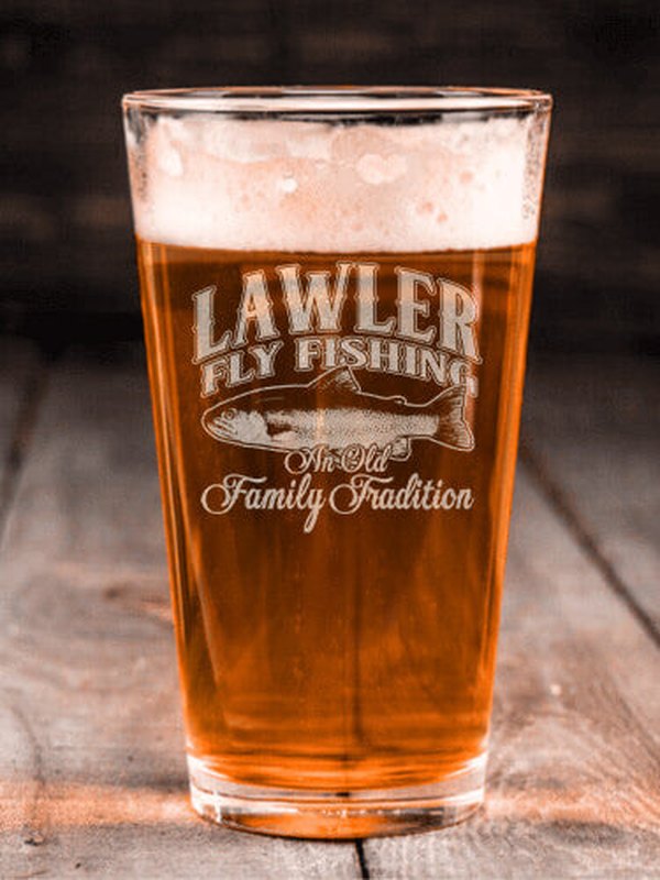 Fly Fishing Family Tradition : Pint Glasses - Engraved