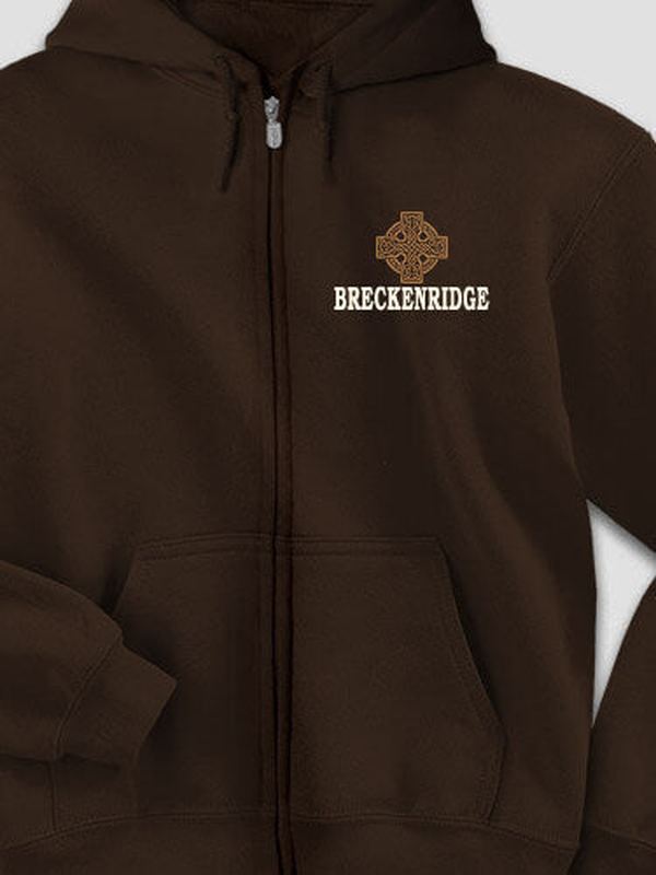 Celtic Stone Cross : Embroidered Zip Hoodies