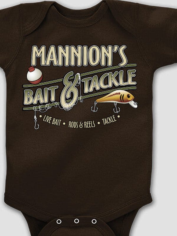 Classic Bait and Tackle : Printed Baby Bodysuits