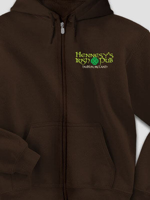 Classic Irish Pub : Embroidered Zip Hoodies