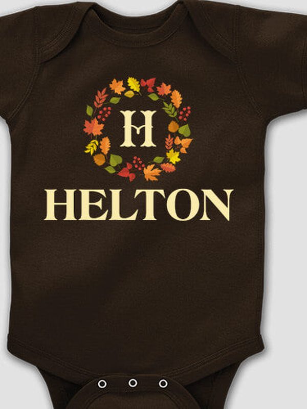 Fall Monogram : Printed Baby Bodysuits