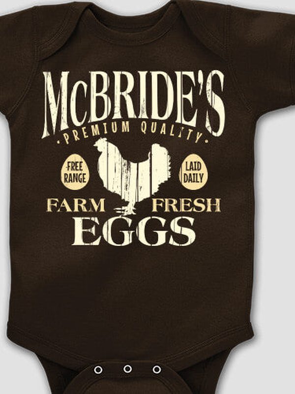 Farm Fresh Eggs : Printed Baby Bodysuits
