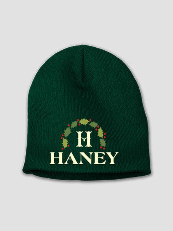 Christmas Monogram : Embroidered Beanies