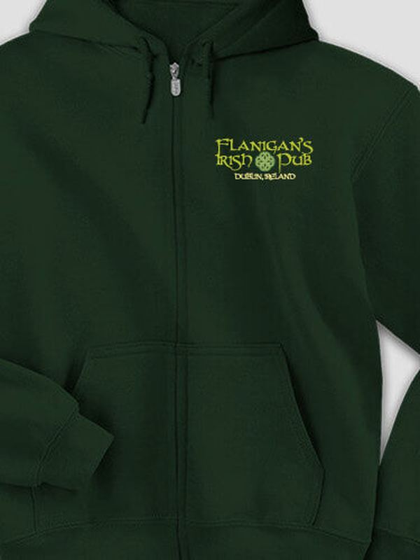Classic Irish Pub : Embroidered Zip Hoodies