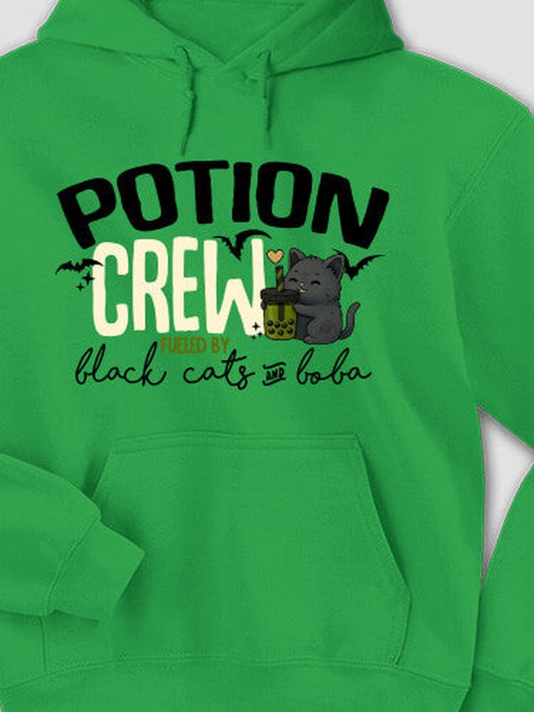 Black Cats And Boba : Printed Hoodies product image 2