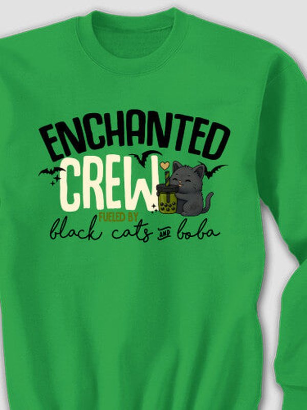 Black Cats And Boba : Printed Sweatshirts product image 2