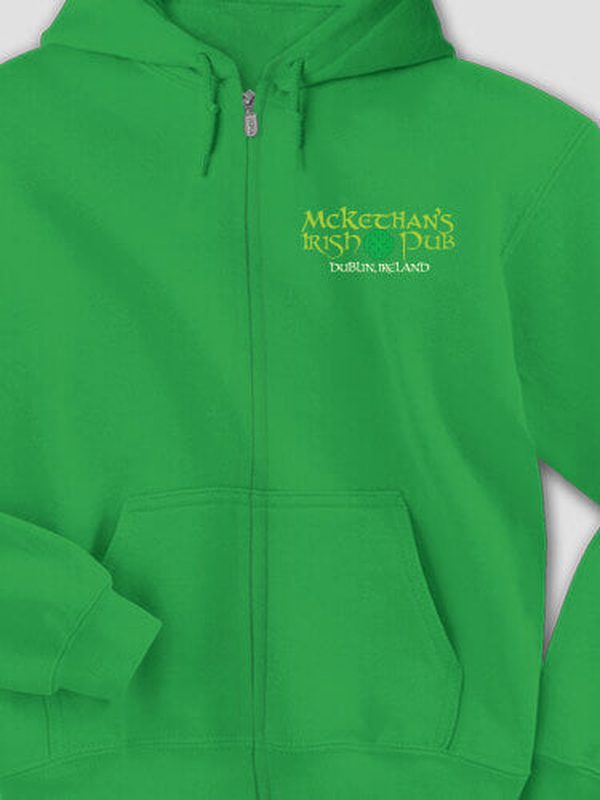 Classic Irish Pub : Embroidered Zip Hoodies