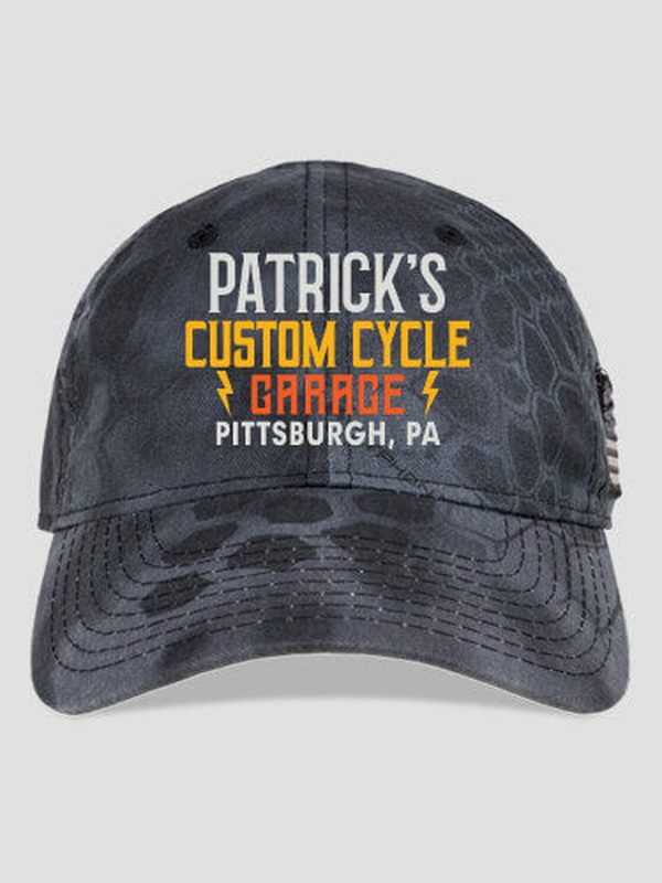 Custom Cycle Garage BP : Embroidered Kryptek Tactical Camo Hats