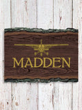 Airplane : Faux Sliced Log Plaque