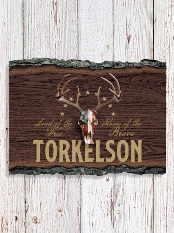 American Hunter : Faux Sliced Log Plaque