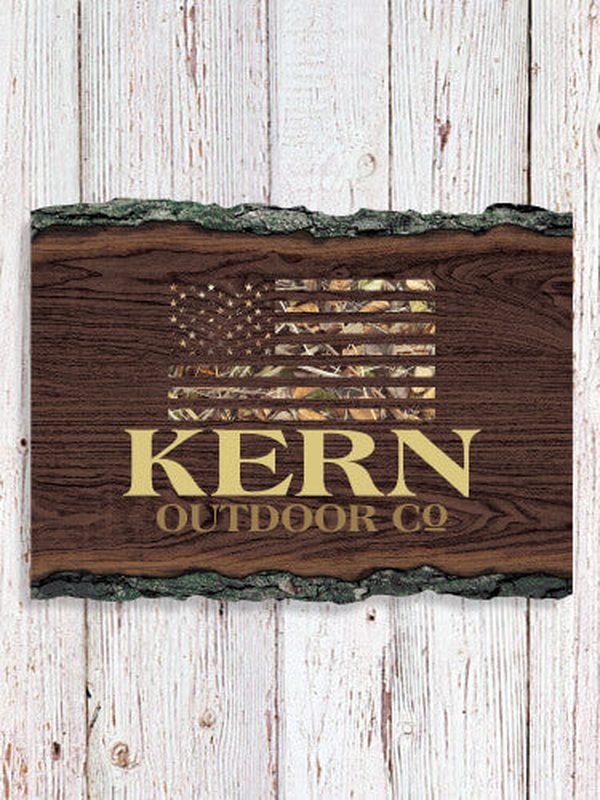 American Outdoor Company : Faux Sliced Log Plaque
