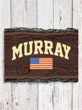 American Varsity : Faux Sliced Log Plaque