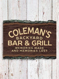 Backyard Bar and Grill : Faux Sliced Log Plaque